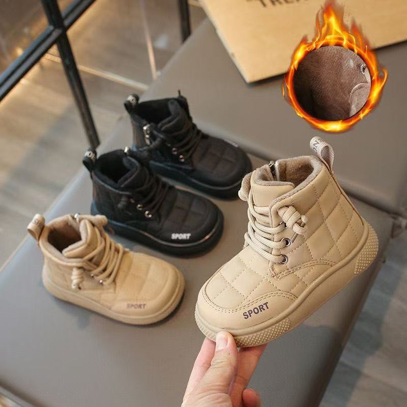 男女童靴子2025秋冬季新款保暖棉鞋加厚儿童加绒短靴防滑二棉鞋