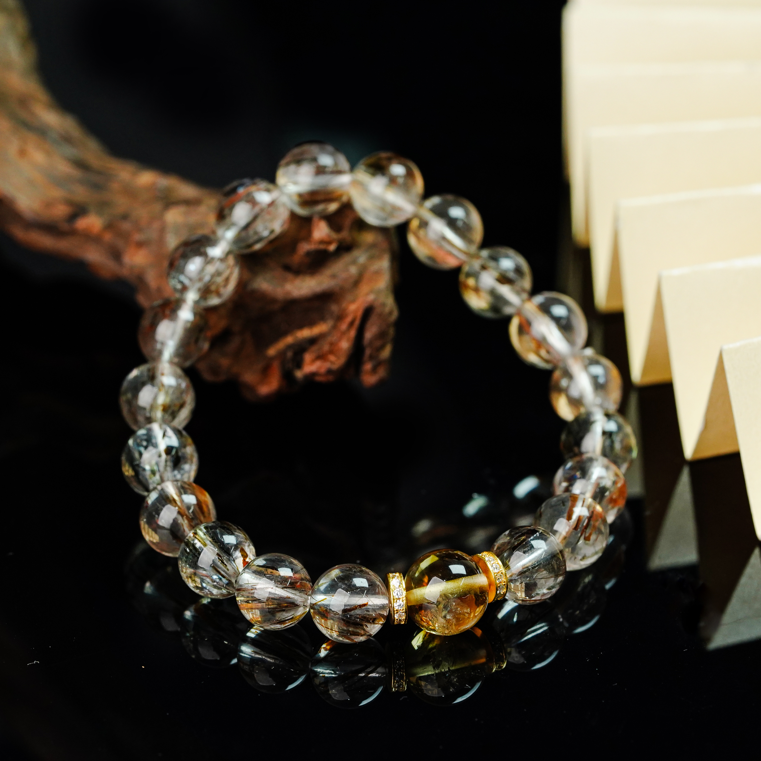 【小北好物】黑金超DIY手串26-17QH144X314【多样性发一件】约8.5mm+