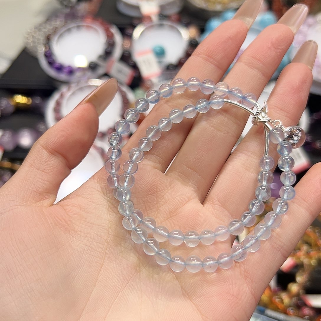 G***l手链未镶嵌水晶sg25海蓝宝多圈5mm