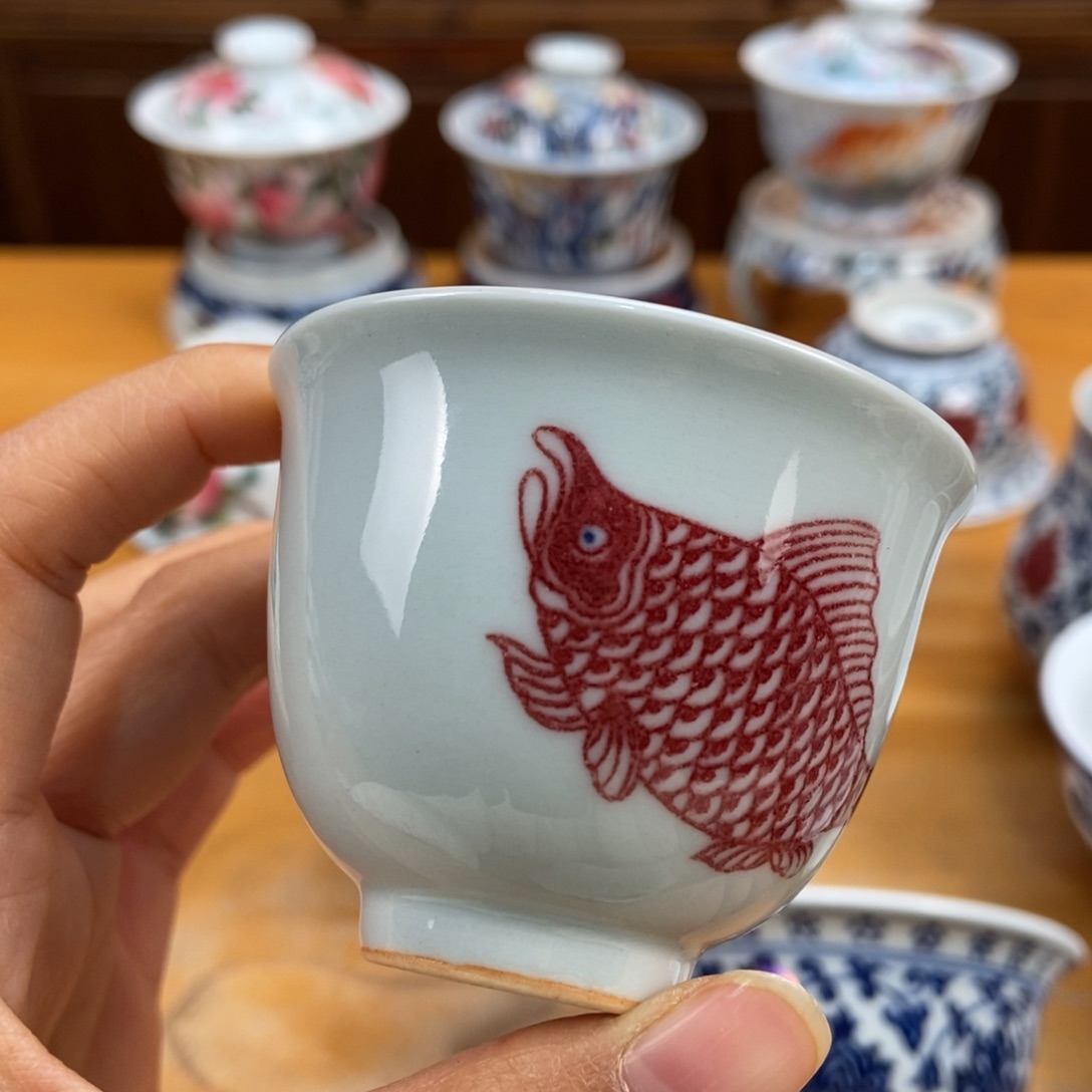 手绘现代茶具非古董