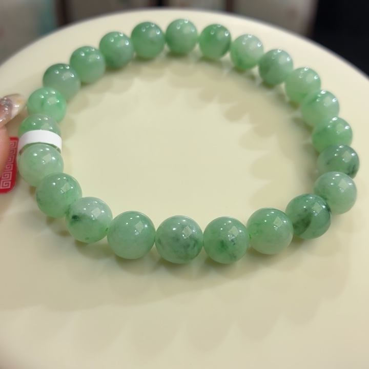 翡翠未镶嵌手链冰胶绿飘卡8.4