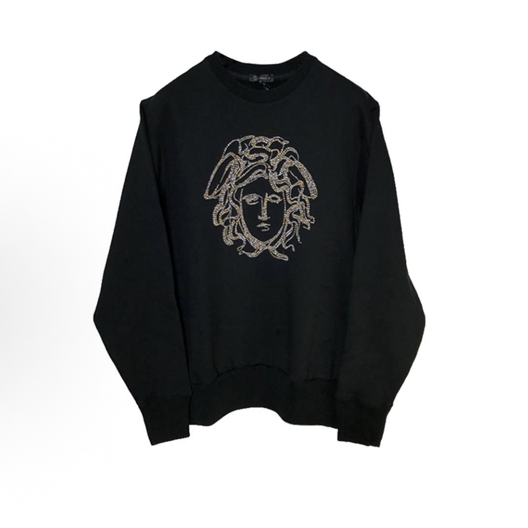 99新 VERSACE/范思哲 美杜莎烫钻人像圆领卫衣LYGP190