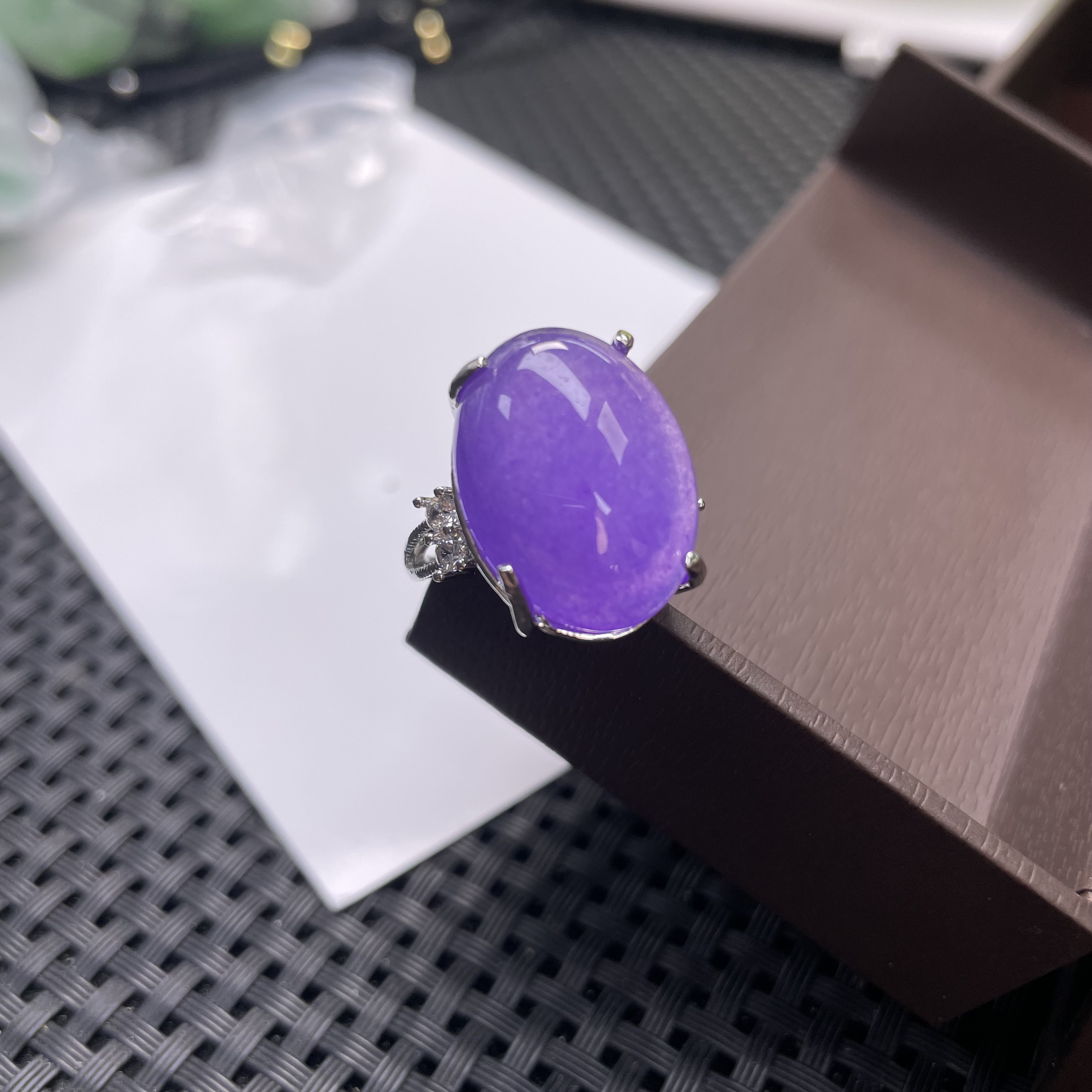 【大喜儿】透紫蛋面戒指-12WQ1675