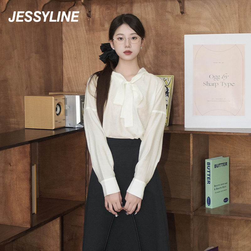 jessyline2025秋季新款 杰茜莱百搭气质高级感长袖衬衫女洋气上衣