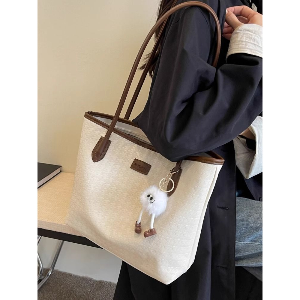 大容量包包女2025新款休闲上班单肩包高级感大学生上课通勤托特包