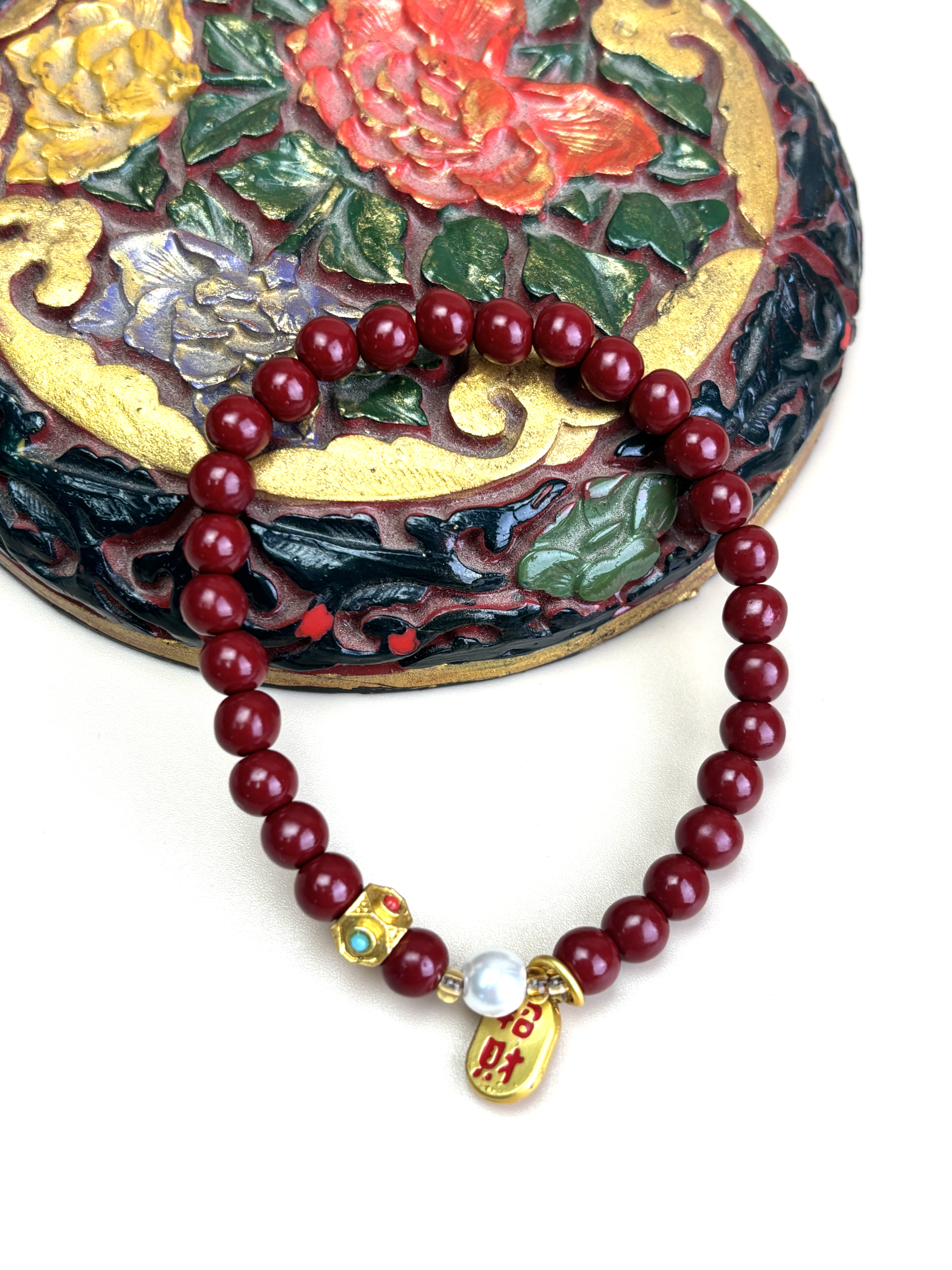 含辰砂工艺品【潮玩海韵轩】zs纳福手串