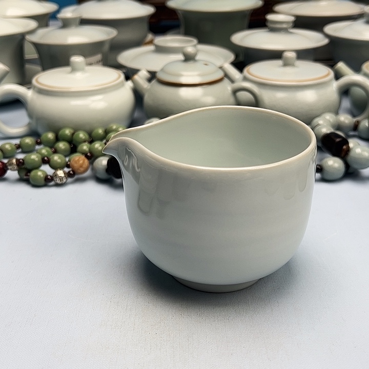 杯月白釉公道杯原矿原釉原产地杯