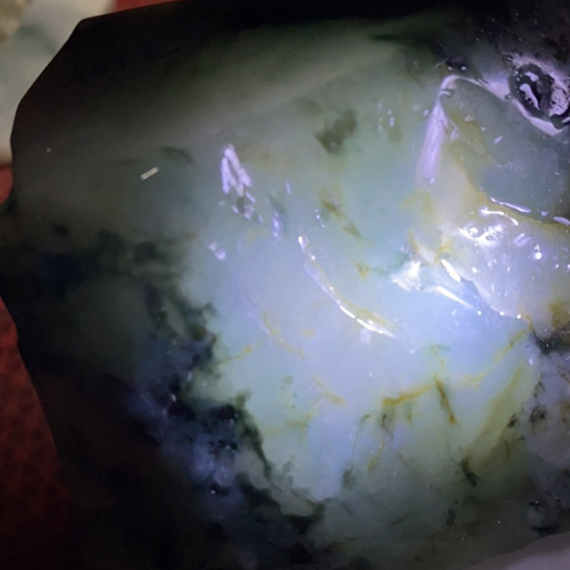 缅甸天然果冻胶飘花明料翡翠