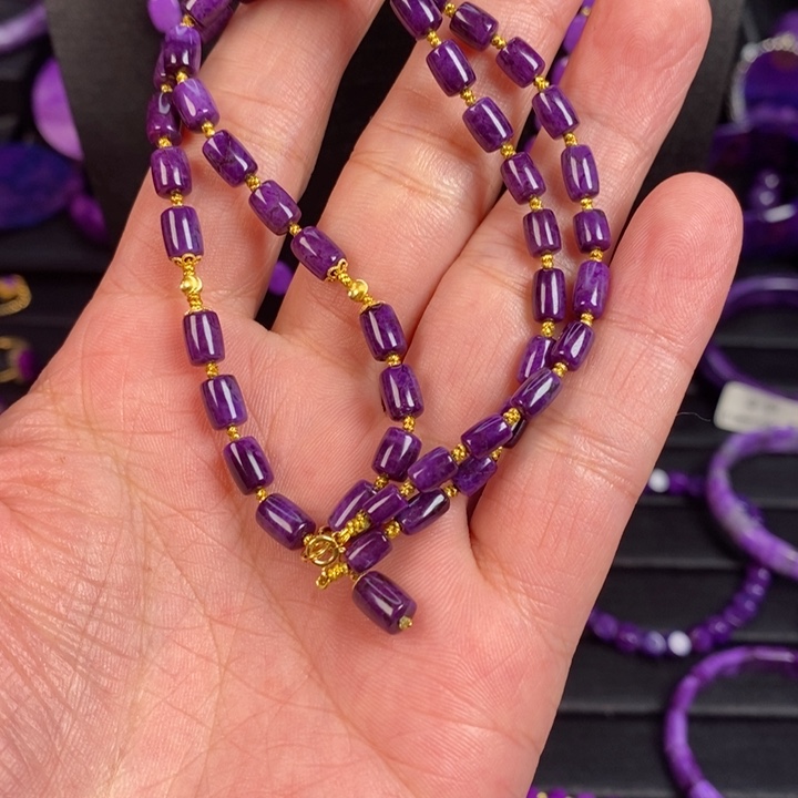 苏纪石（舒俱来）项链18K金镶嵌吖*头