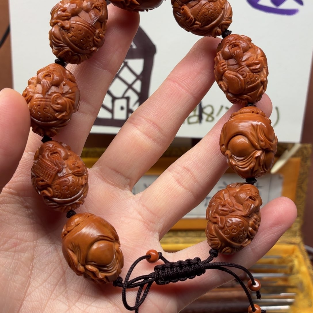 手串橄榄核大官帽财神