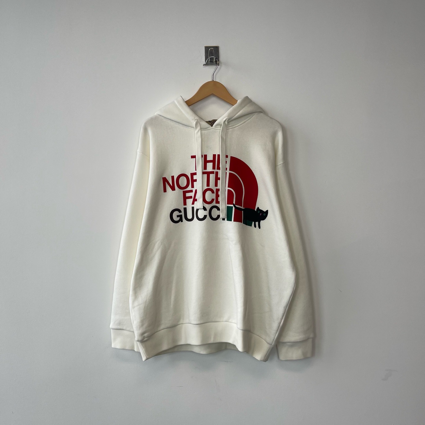 99新 GUCCI/古驰 北面联名款字母印花连帽卫衣 m码  #9620