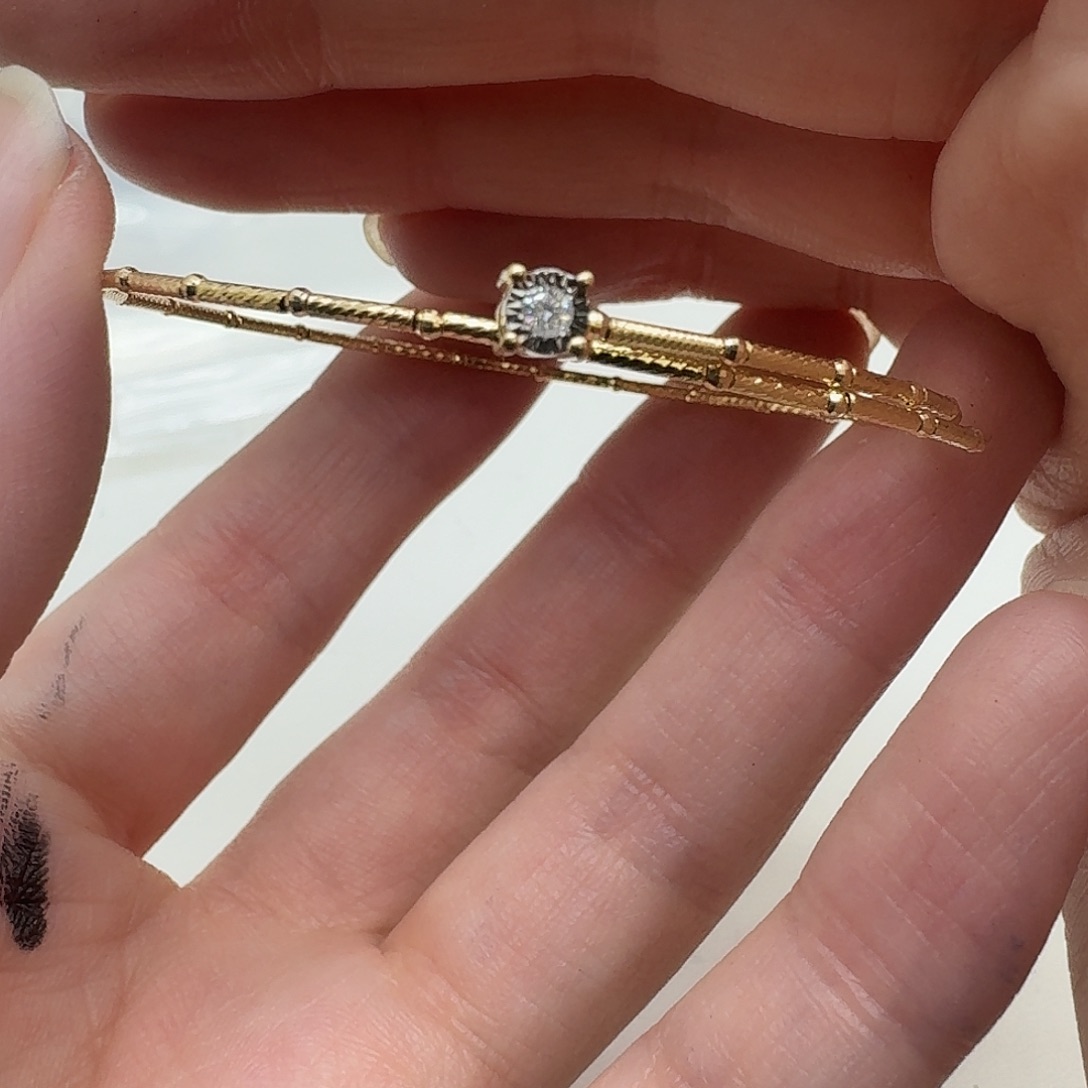 手镯18K金镶嵌钻石成品