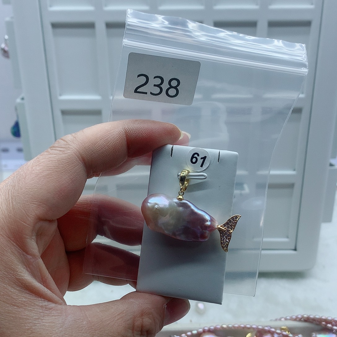 合金吊坠(不含链)淡水珍珠