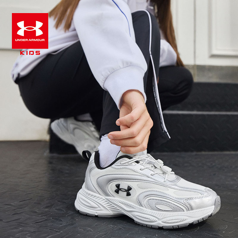 【透气】Under Armour/安德玛儿童透气低帮休闲鞋网面跑步鞋1677