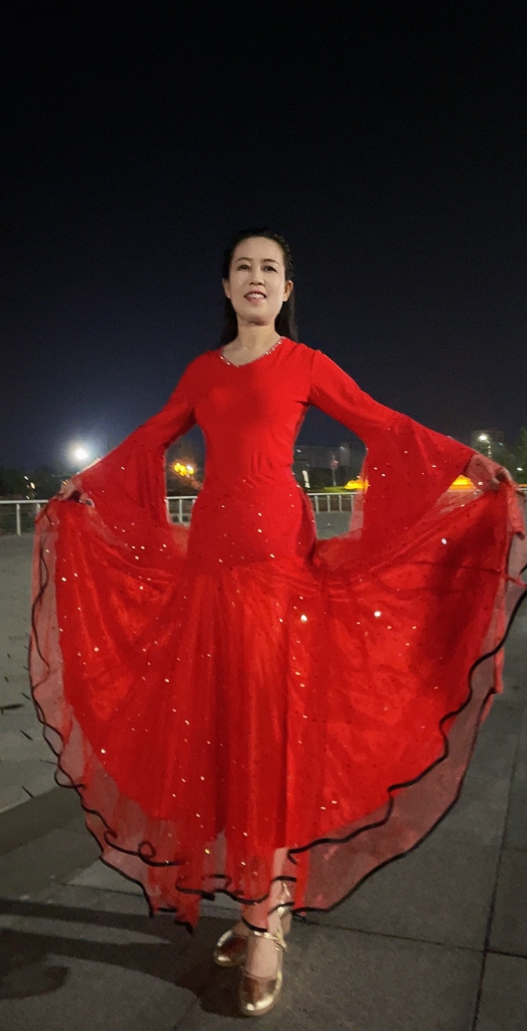 美之尚 A001星空网纱半身裙 春秋冬款 交谊舞摩登舞演出舞裙