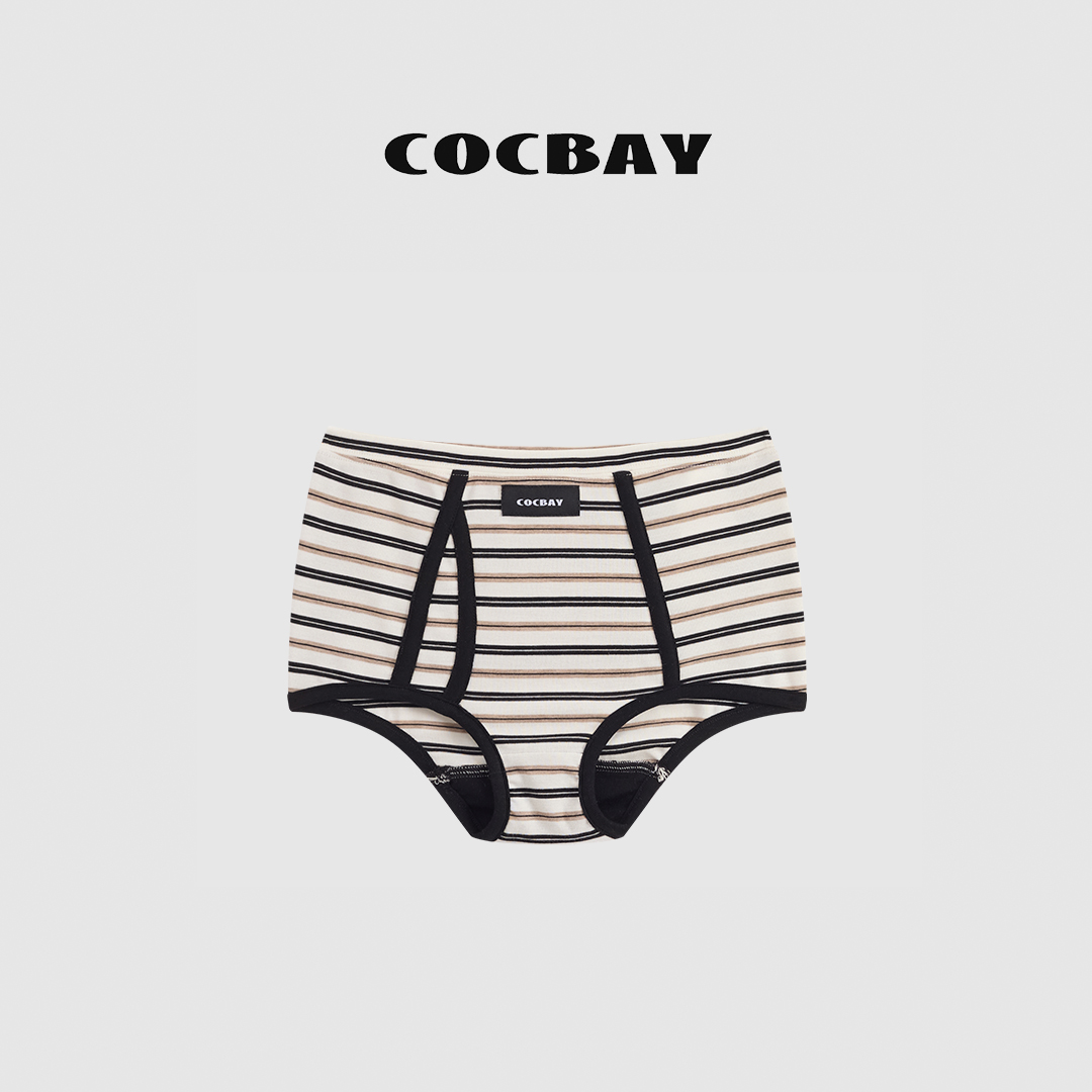 COCBAY-Skin Sense｜条纹撞色中腰舒适经典夏季经典时尚短裤YN0005