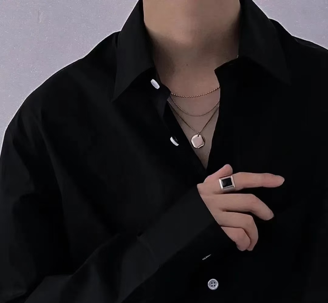 铜合金项链 kk家项链小合集复古朋克经典银色做旧手工百搭 款