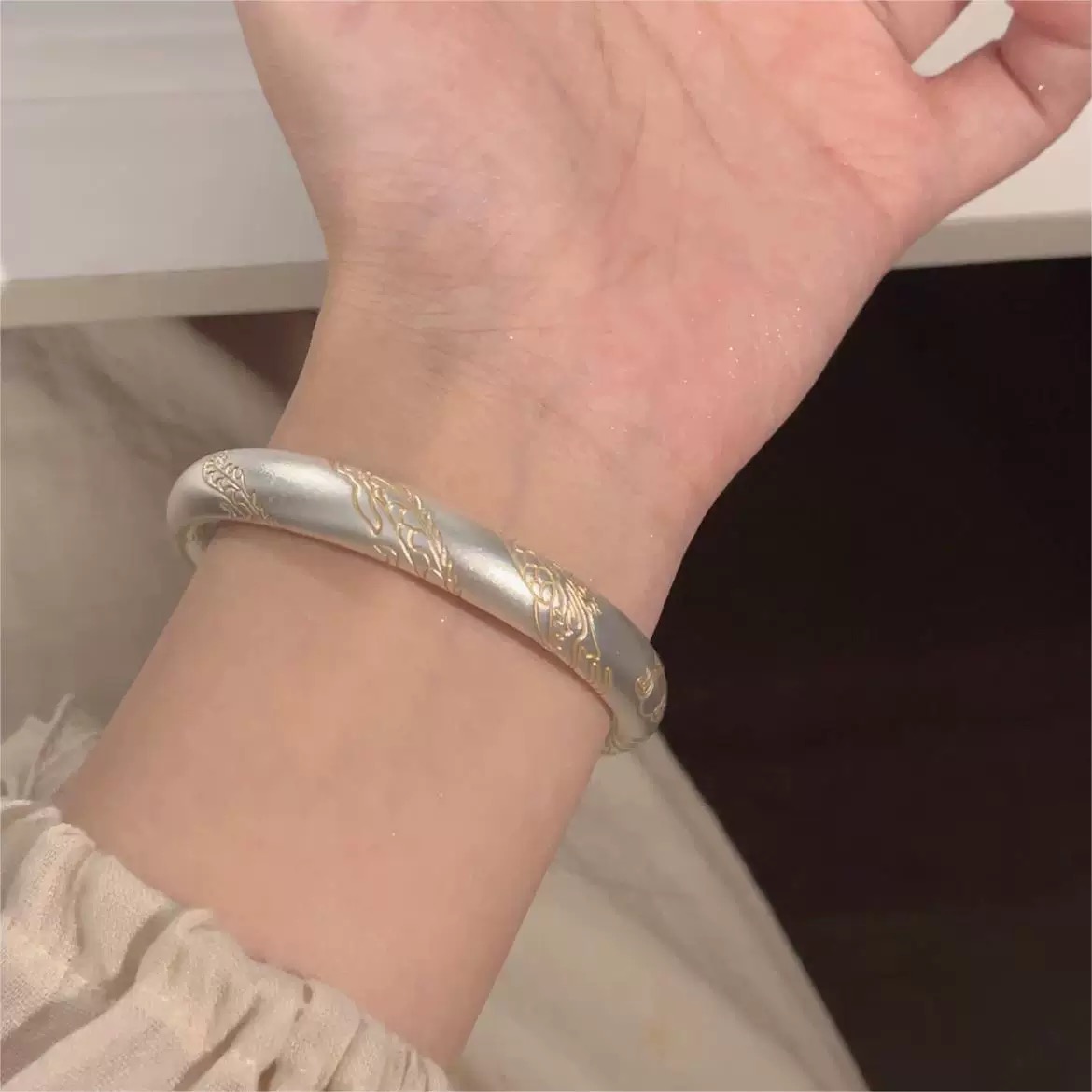 足银手镯 10号链接 【闭口手镯】足银999.9 清库存带证书礼盒包装