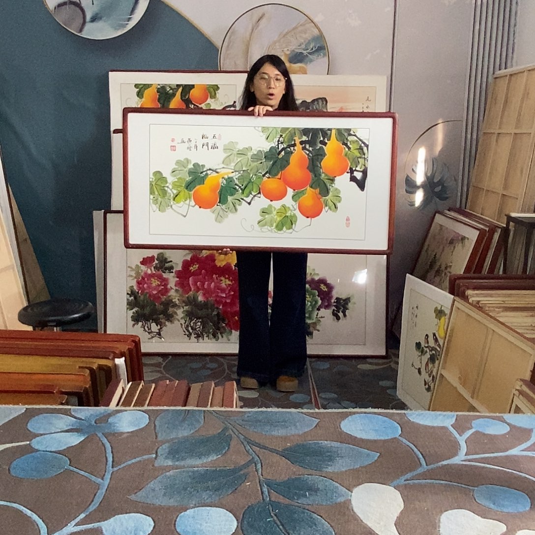 国画62✖️122手写手绘带框包邮国画作品