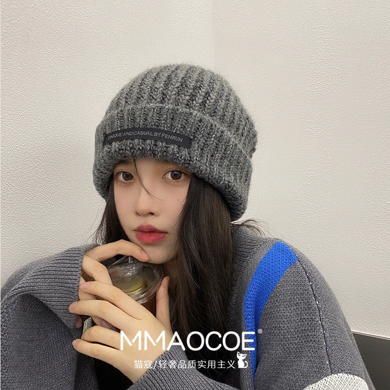 新款秋冬帽子女韩版ins百搭毛线帽时尚kt秋冬拍照帽子