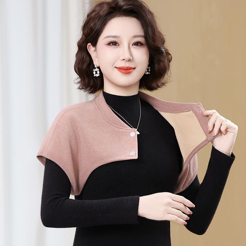中老年女装短袖护肩马甲保暖护颈椎坎肩妈妈装内穿肩周炎老人德绒