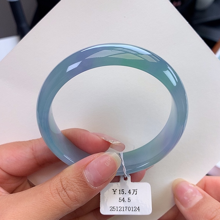 未镶嵌手镯翡翠54.5正圈冰胶幻彩