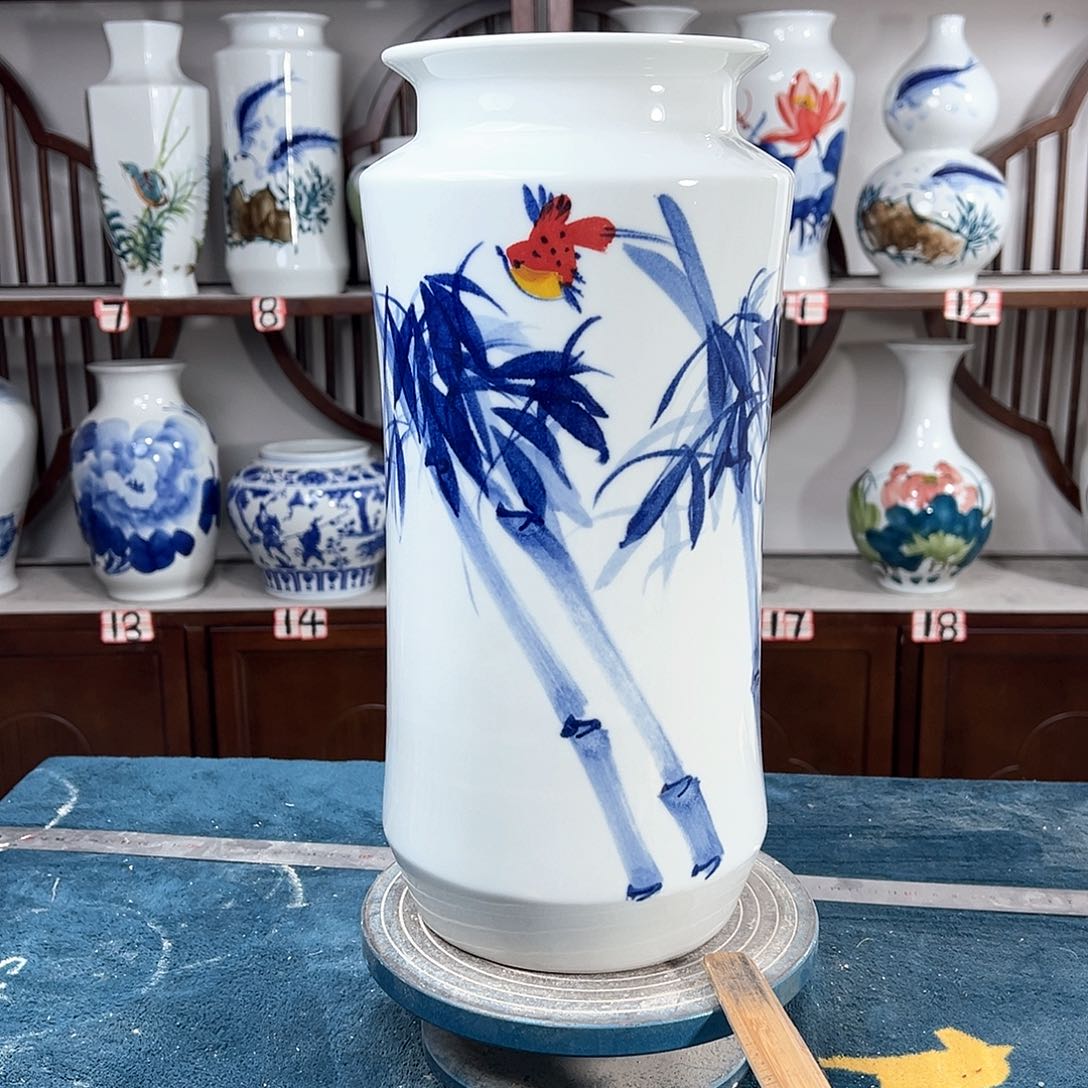 摆件景德镇陶瓷书竹