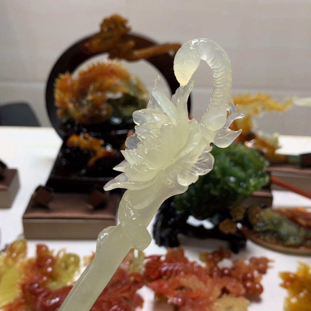 蛇纹石玉发饰未镶嵌