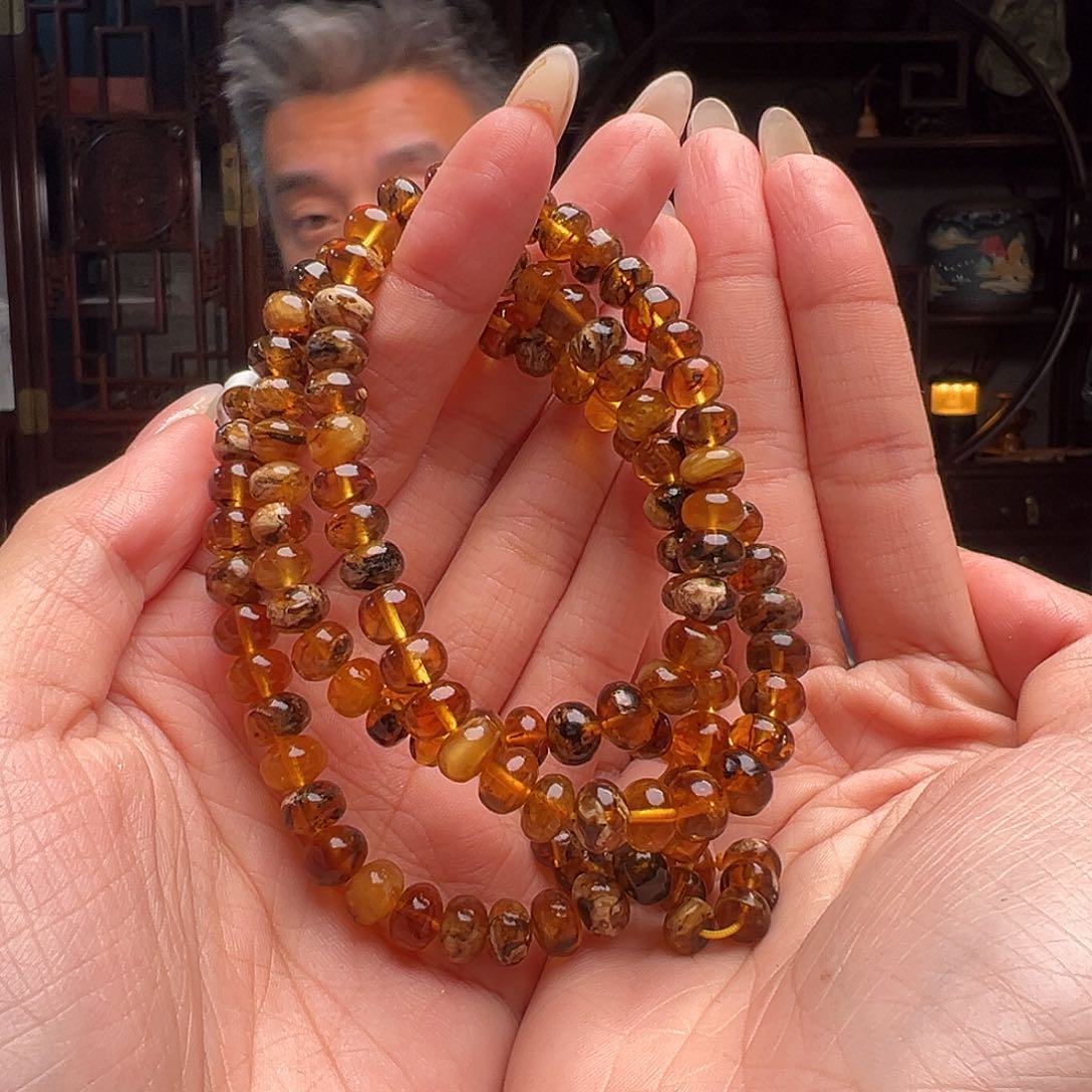 琥珀裸石未镶嵌抚顺琥珀20177。7mm