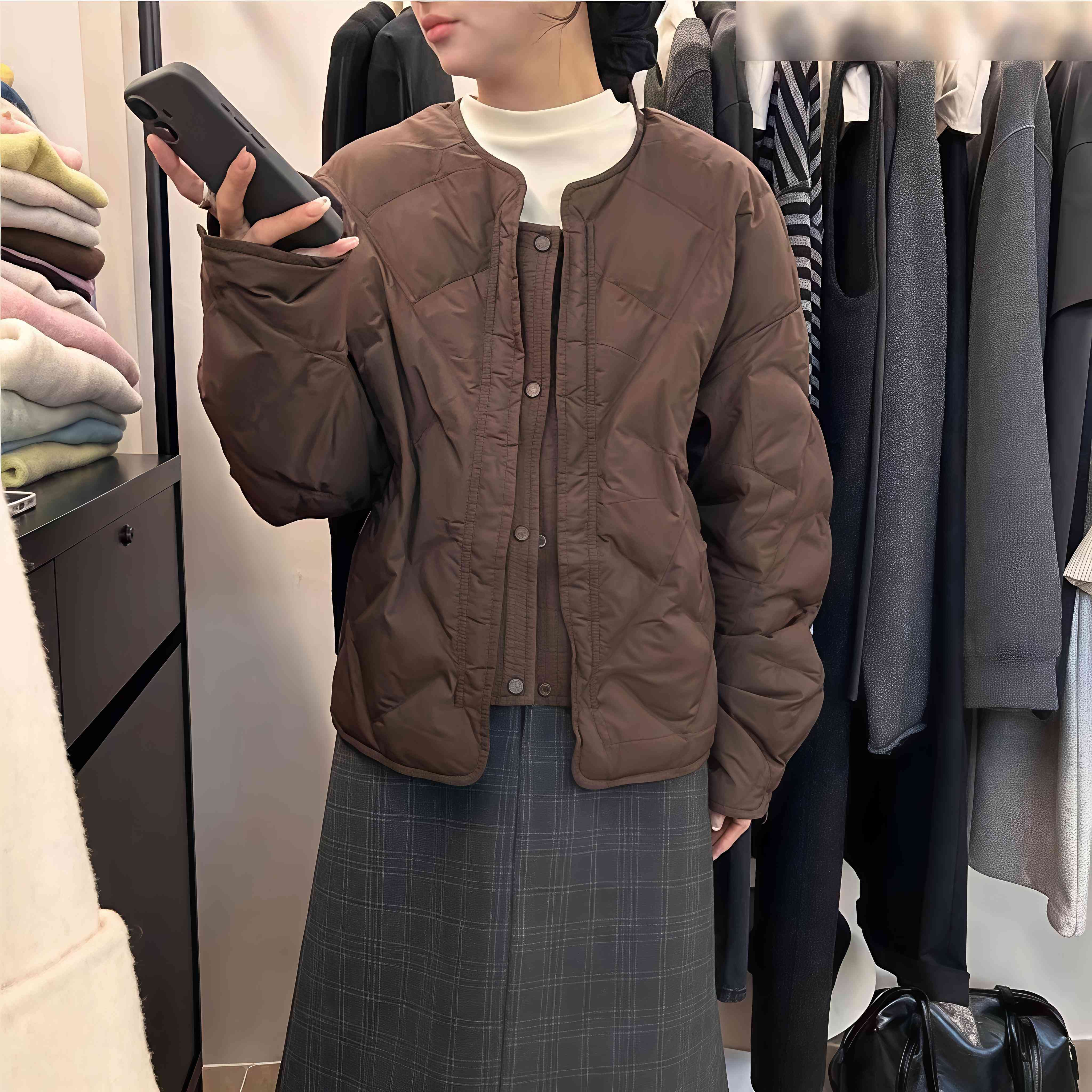 常规拼接短款女士O型版绗缝棉服棉服立领秋冬棉衣