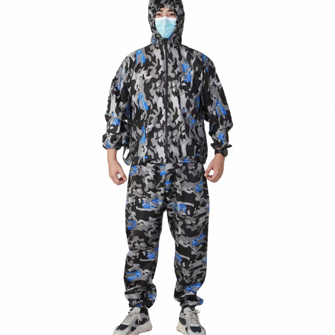 套装抗污耐脏连帽防脏工装制服大码透气春秋工作服