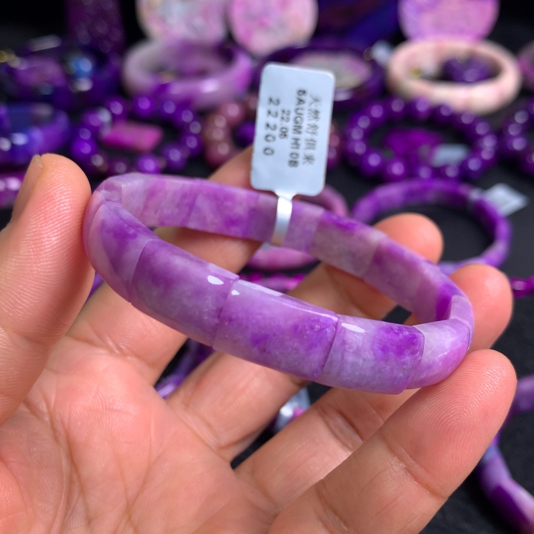 未镶嵌苏纪石（舒俱来）粉紫樱花镯排