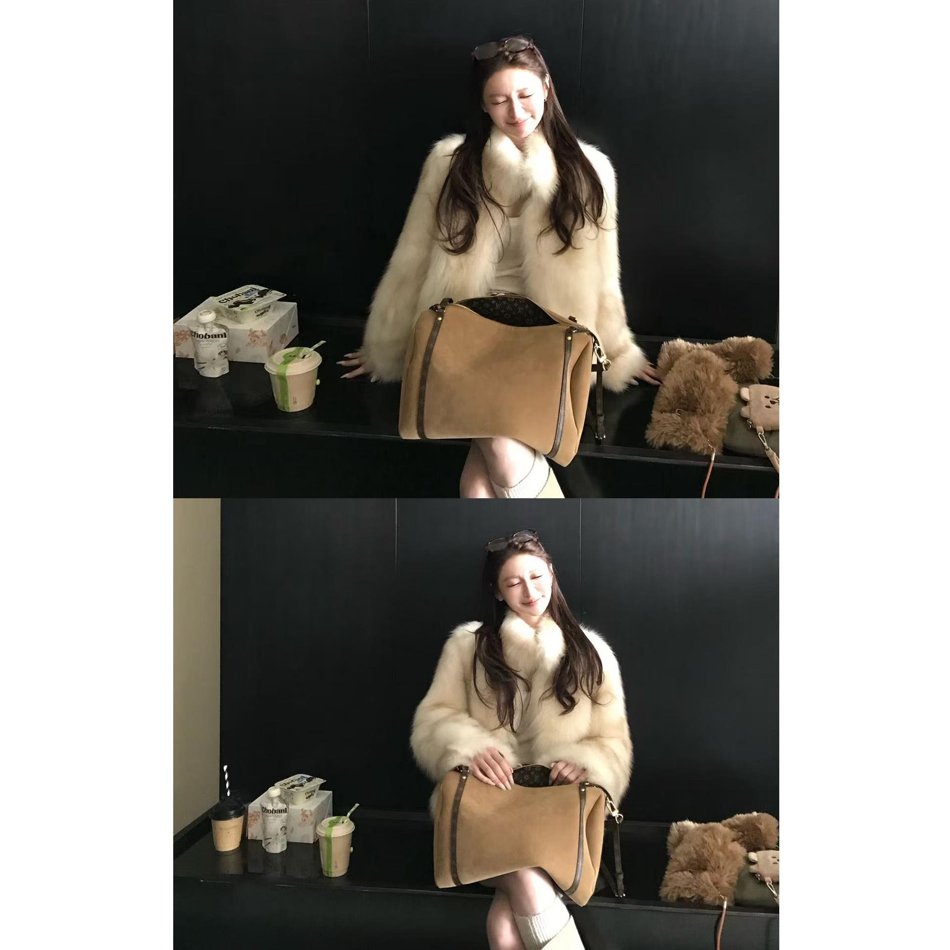 炽铂2025秋冬新款"晚宴千金"巨好看双色晕染整皮毛毛 立领短外套