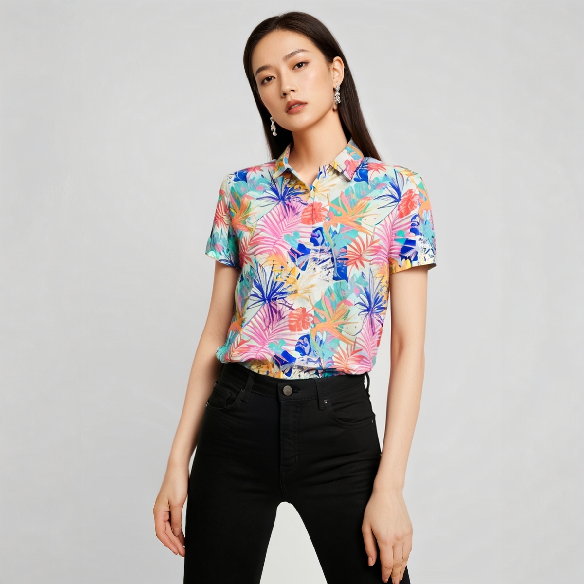 莫奈花园POLO衫 短袖情侣款翻领运动户外休闲风凉感防紫外线印花T