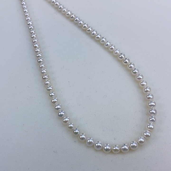 淡水珍珠银S925镶嵌颈饰4.5-5炫彩极强光