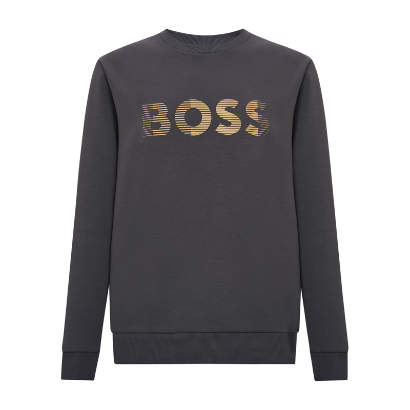 BOSS奢侈品男装时尚印花长袖棉质休闲圆领卫衣春秋款