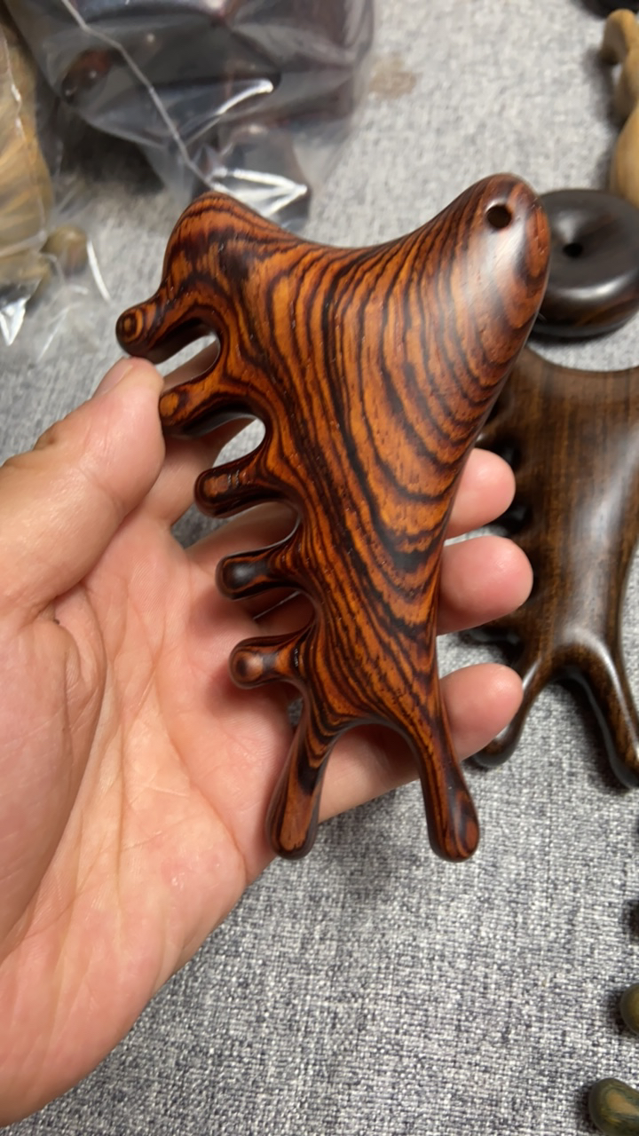 微凹黄檀4合一宽齿按摩器弹弓圆头狂蟒之怒弹弓实木传统