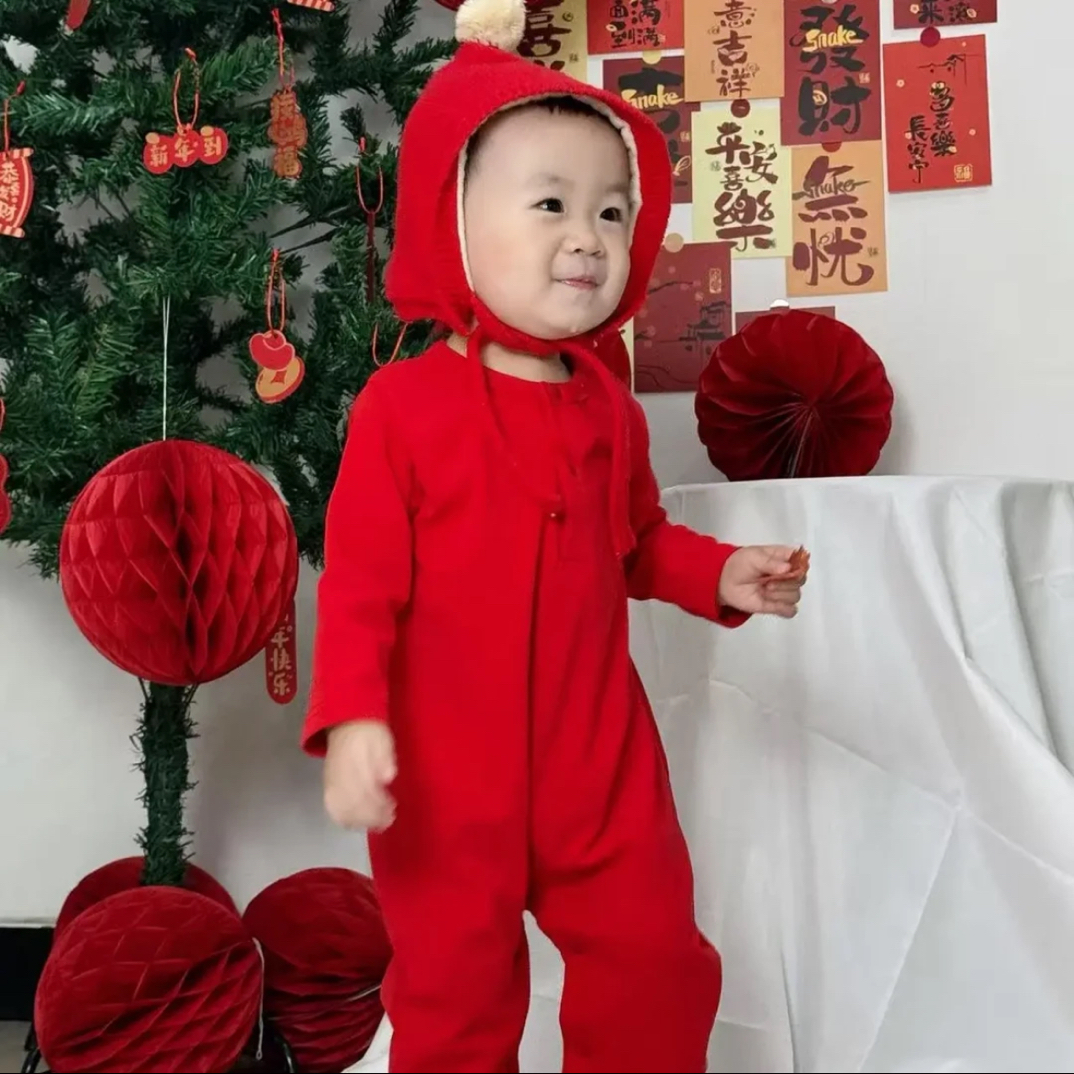 婴儿宝宝内着连体衣新款春装亲肤舒适家居服套装