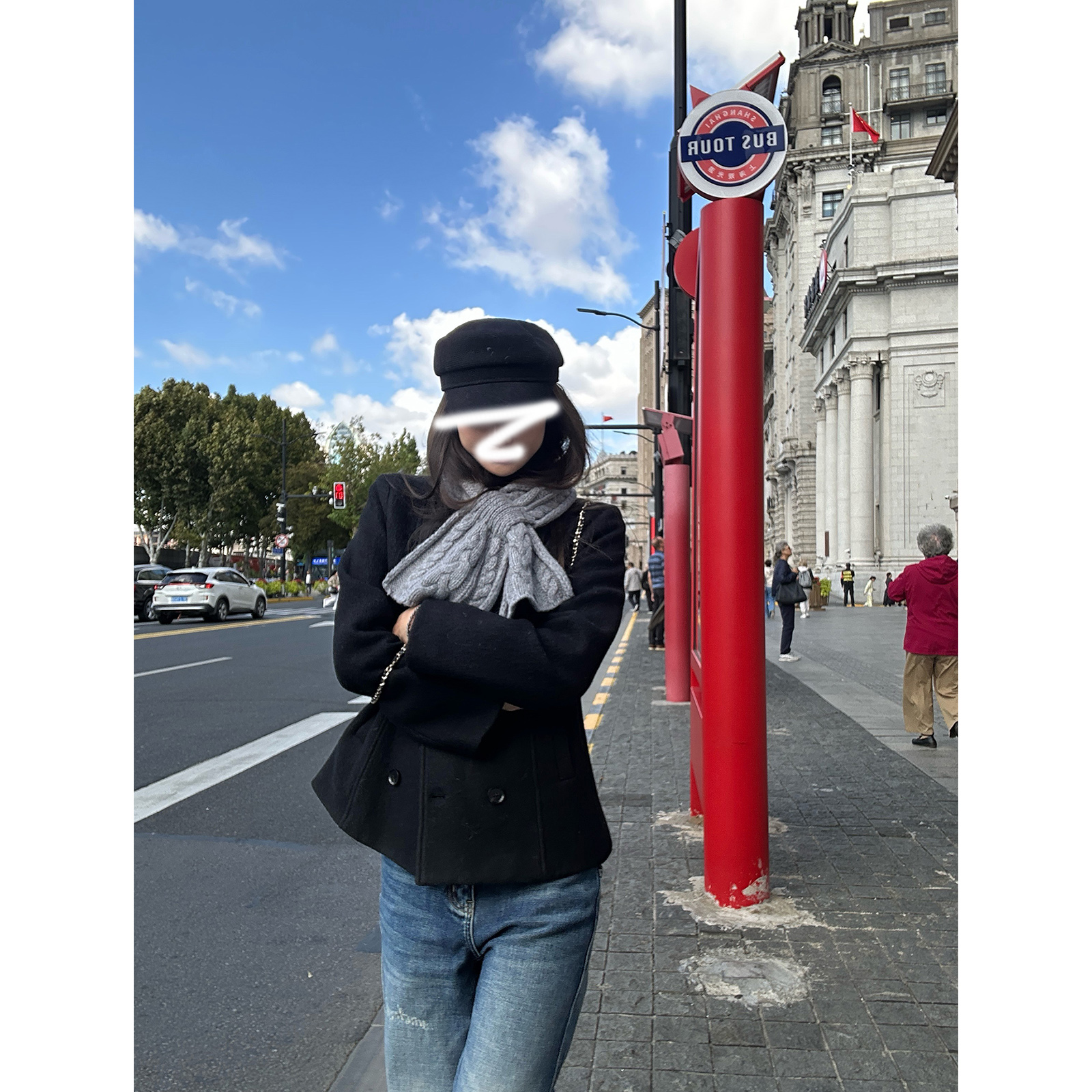 古早氛围感双排扣收腰显瘦毛呢外套女修身千金感短上衣韩版秋冬