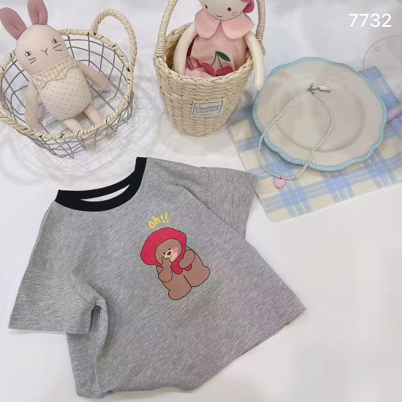 糖-【7732比耶小熊】短袖T恤