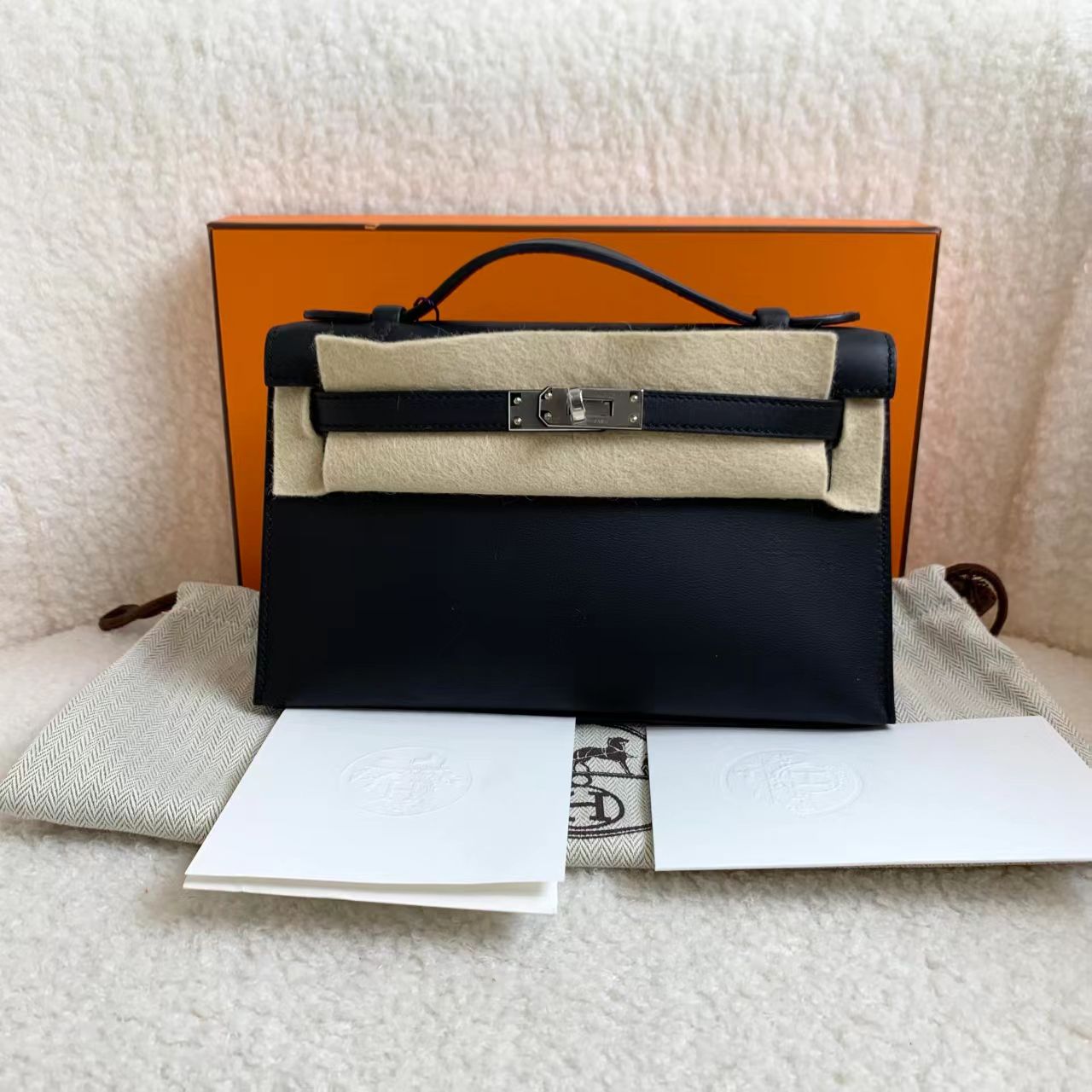 99新 Hermes/爱马仕 壹臻/黑黑银mini kelly-代 k 刻/68853201