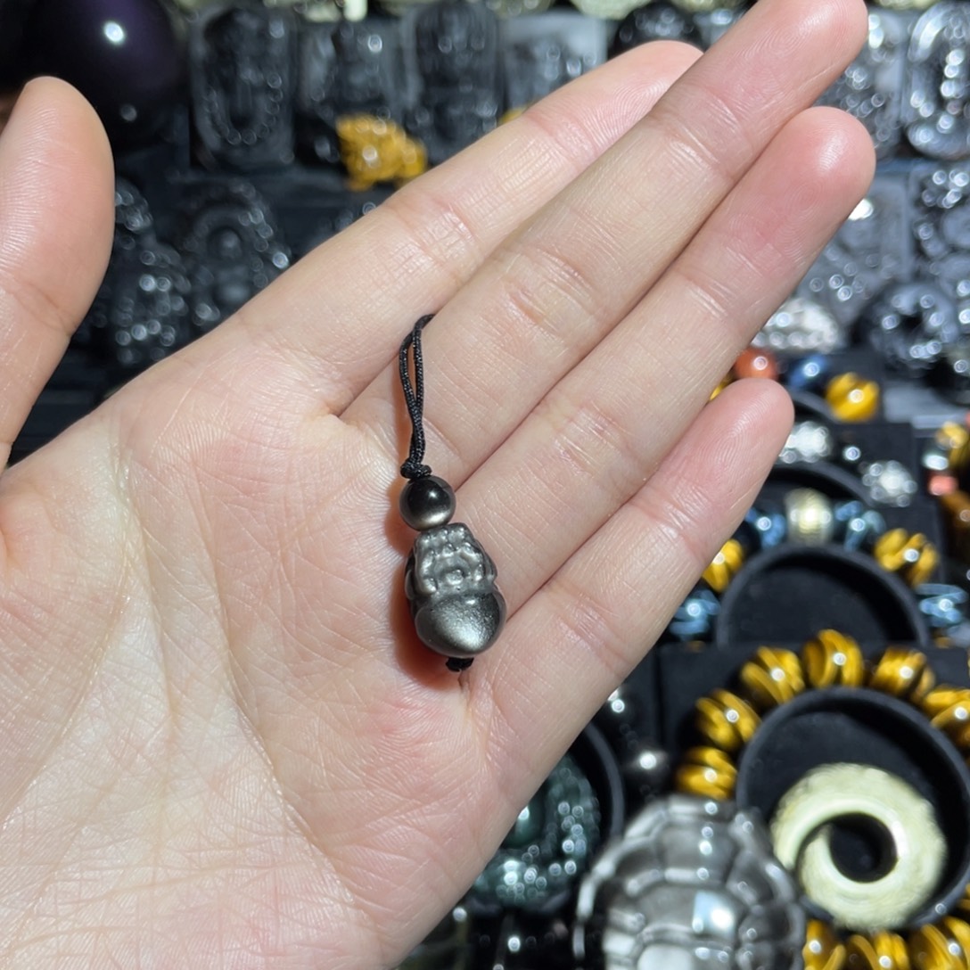 香***妆黑曜岩未镶嵌吊坠(赠链)