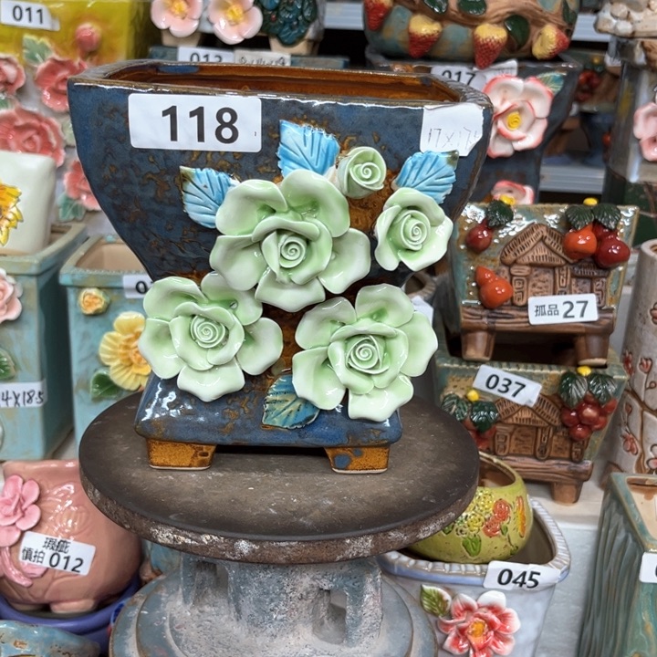 紫砂花盆粗陶材质多肉花盆