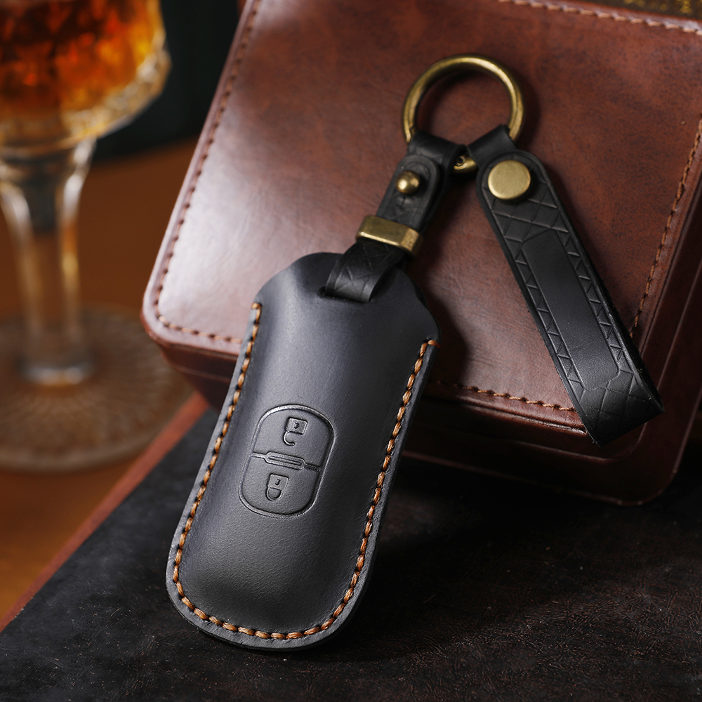 【真皮头层皮疯马皮】马自达汽车钥匙保护套包扣专车专用汽车用品