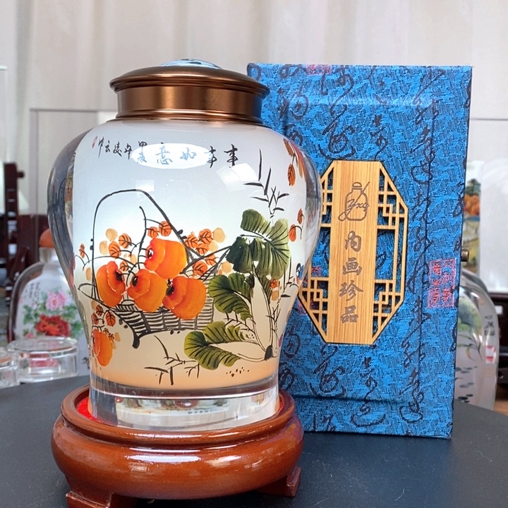 手绘茶叶罐事事如意