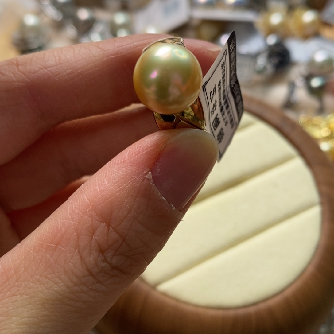 海水珍珠戒圈银S925镶嵌