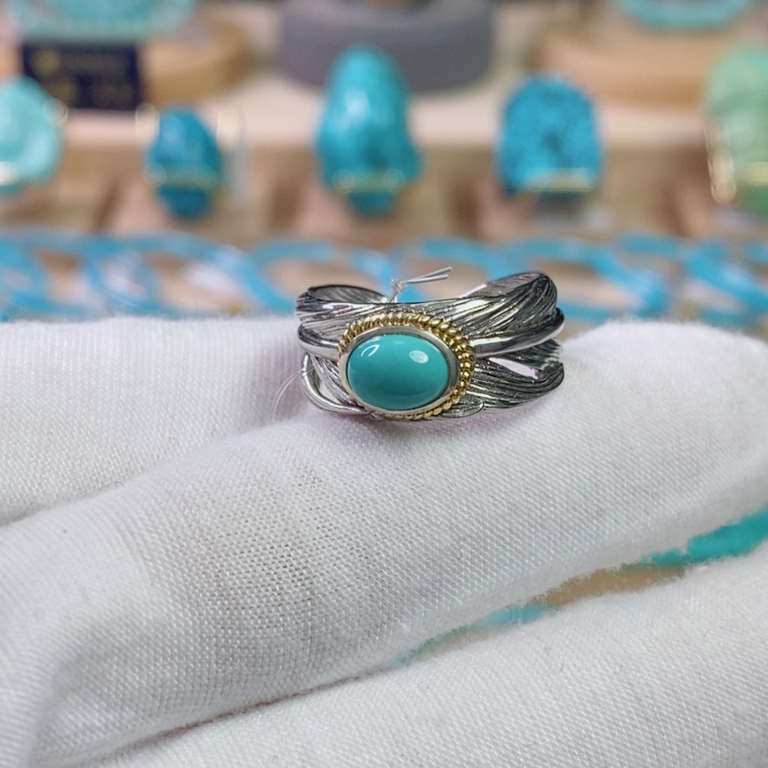 绿松石银S925镶嵌珠宝奇石