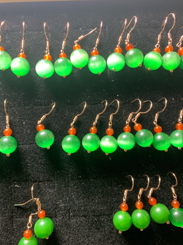 京鸿精选 满绿红运当头耳坠