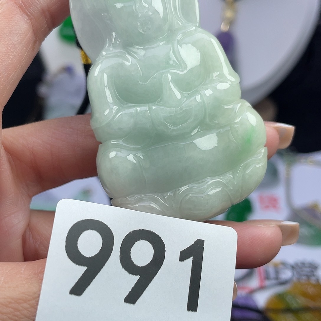 翡翠未镶嵌吊坠(赠链)