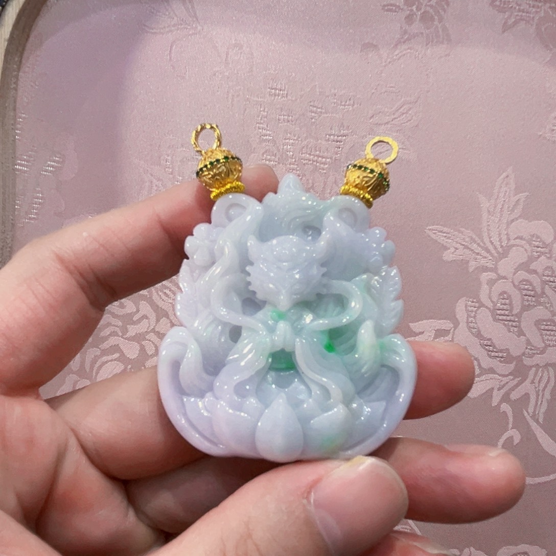 翡翠合金吊坠(赠链)代编织